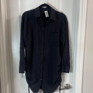 Time and Tru Black Textured Shirt dress